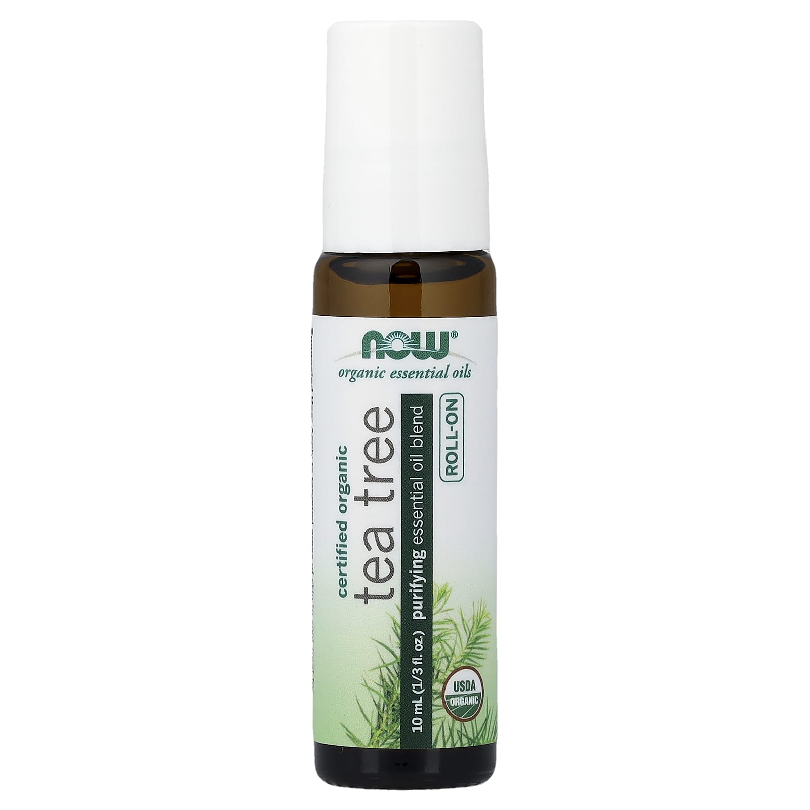 e3a6e34696c22321 NOW Foods, Organic Essential Oils, Tea Tree Roll-On, 1/3 fl oz (10 ml) - Image 1