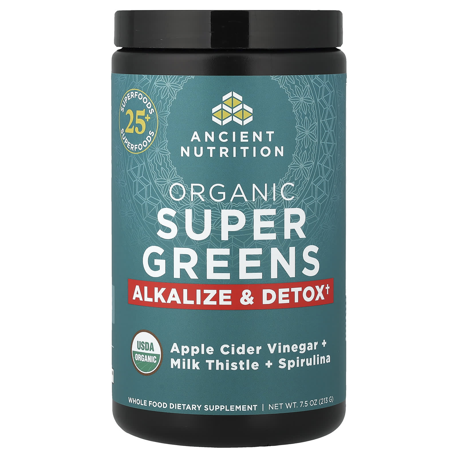 ebc55786cbae853b Ancient Nutrition, Organic Super Greens, Alkalize & Detox, 7.5 oz (213 g) - Image 1