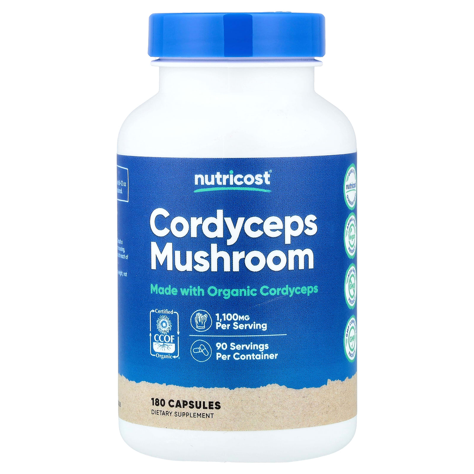 f1ff86a1db4e4e07 Nutricost, Cordyceps Mushroom, 180 Capsules (550 mg per Capsule) - Image 1
