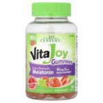 21st Century, VitaJoy® Melatonin Gummies, Strawberry, 60 Gummies (5 mg per Gummy)