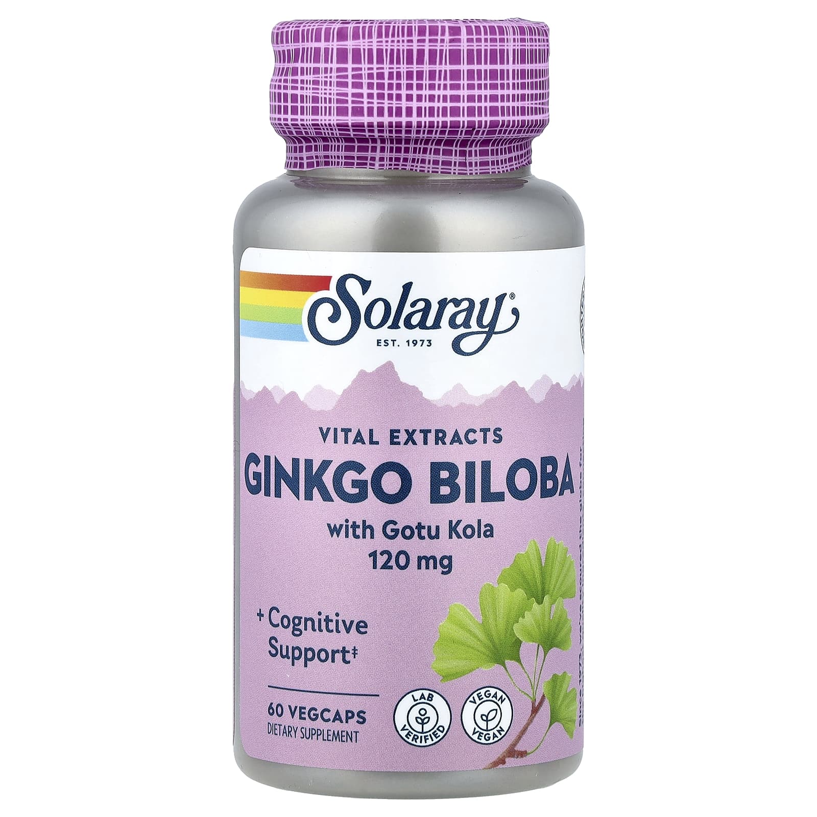 f28a64b1273b9231 Solaray, Vital Extracts, Ginkgo Biloba With Gotu Kola, 60 VegCaps - Image 1