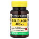 Mason Natural, Folic Acid, 400 mcg, 100 Tablets