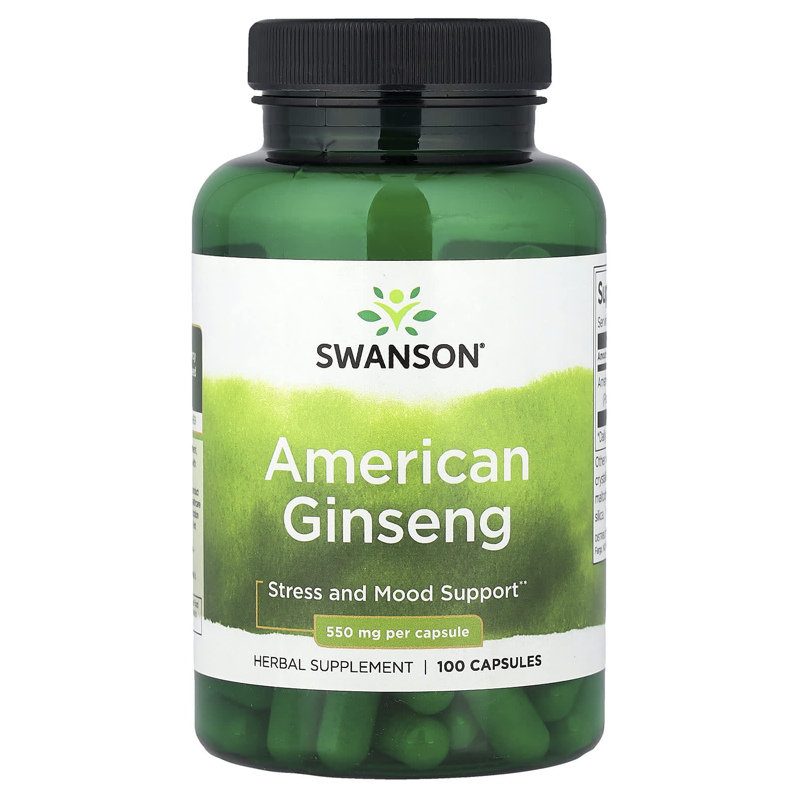f5dddd2ea489d7a0 Swanson Vitamins, American Ginseng , 550 mg , 100 Capsules - Image 1