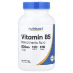 Nutricost, Vitamin B5, 120 Capsules