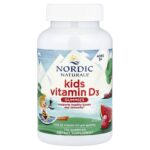Nordic Naturals, Kids Vitamin D3 Gummies, Ages 3+, Wild Watermelon Splash, 10 mcg (400 IU), 120 Gummies
