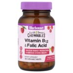 Bluebonnet Nutrition, EarthSweet® Chewables, Vitamin B-12 & Folic Acid, Raspberry, 180 Chewable Tablets